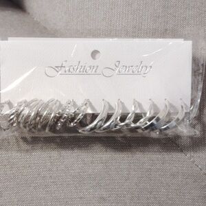 6 pk silver hoop earrings for pierced ears